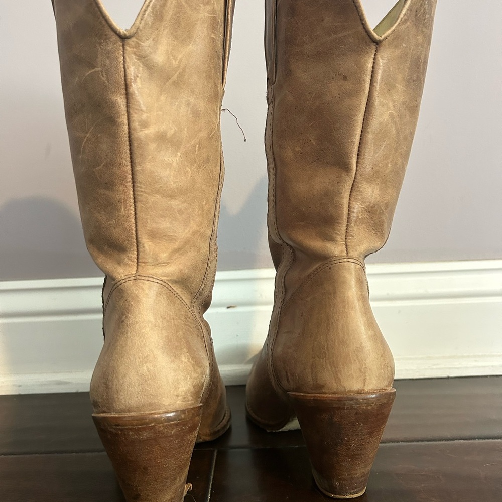 Jessica Simpson brown tan  Leather Cowboy Boots - Picture 9 of 9